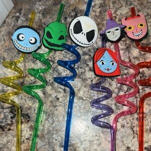 Colorful Character-Themed Party Straws